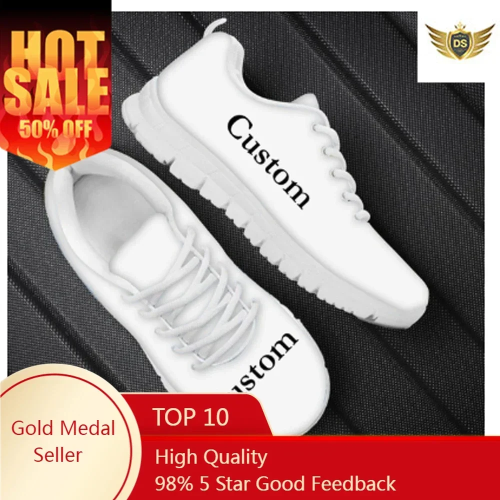 Sports Equipment Brand - Damskie sneakersy casual z własnym nadrukiem,